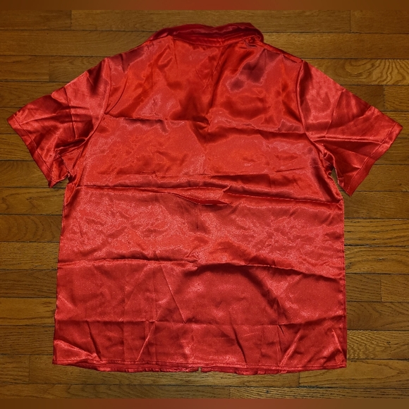 Ekouaer Red Satin Pj Set - Picture 5 of 8